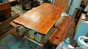 Find ideas and inspiration for live edge table to add to your own home. Custom Live Edge Cedar Dining Table And Benches By Timbertotables Custommade Com
