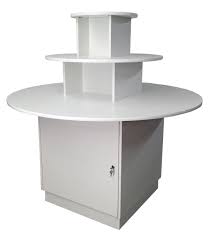 Three Tier Round Display Table With Storage Fixture Case Table Table Storage Interior Furniture