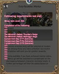 Available only to players who have signed up as a mentor, this will place them in any pve duty . Final Fantasy Xiv Forum