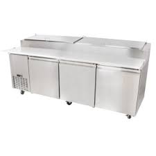 Universal Uppt92 92 Three Door Pizza Prep Table Refrigerator Kitchen Work Tables Restaurant Kitchen Storing Vegetables