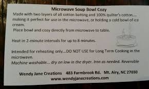 It also varies depending on the power of the microwave.and the specific heat, 1 calorie/gram/degree c, is higher than most. Soup Bowl Cozy S Wendy Jane Creations Fabric Bowls Sewing To Sell Mug Rug Tutorial