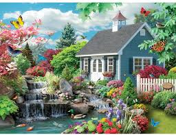 Puzzle warehouse's selection of landscape jigsaw puzzles will provide you with a relaxing view from forests to beaches, mountains to the countryside. Amazon Com Bits And Pieces 300 Large Piece Jigsaw Puzzle For Adults Dream Landscape 300 Pc Spring Scene Jigsaw By Artist Alan Giana Toys Games