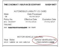 Name and address of each driver, passenger and witness. Id Card With Vin The Cincinnati Insurance Companies Blog