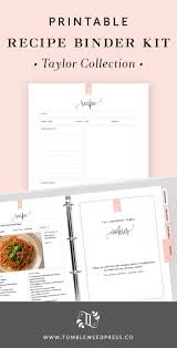 Recipe Binder Kit Taylor Recipe Binder Kit Family Recipe Book Recipe Book Templates