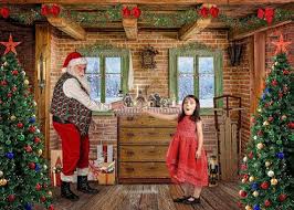 Santa Story Snow Village Cabin Christmas Digital Backdrop Digital Background Digital Art S Digital Art Supplies Digital Backdrops Cabin Christmas