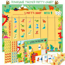 Potty Training Chart For Toddlers Dinosaur Design Reward Your Child Sticker Chart 4 Week Chart