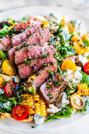 Balsamic Steak Gorgonzola Salad With Grilled Corn Aberdeen S Kitchen Recipe Summer Recipes Dinner Dinner Salads Corn Salad Recipes
