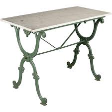 19th C French Cast Iron Bistro Table With Green Painted Patina And Marble Top Paint Is Chipping Off Patio Furnishings Furniture Outdoor Patio Furniture Sets