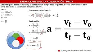 Movimiento Rectilineo Uniformemente Acelerado Ejercicios Resueltos Youtube Ejercicios Resueltos Ejercicios Formulas Matematicas