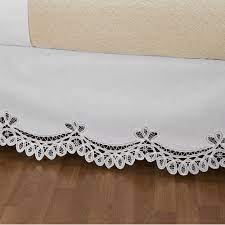 100 cotton bed skirt fl print beautiful skirts with lace edge high quality bedspread bedskirt king queen size linen crib dust ruffle from hilery 17 15 dhgate com. Hometrends Battenburg Lace White Bed Skirt 1 Each Walmart Com Walmart Com