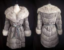 Only At Moxiefurs-- Oleg Cassini Blue Iris Mink Norwegian Fox Fur Coat Horizontal Sapphire Gray Grey Silver Jacket St Fur Coat Vintage Fur Coat Fox Fur Coat