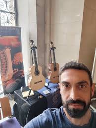 Here we go, all set up at the Royal Greenwich Guitar Festival 2025 . Come  and say hi 🙂