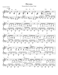 Chords indications, lyrics may be included. Havana Camila Cabello Sheet Music For Piano Solo Musescore Com