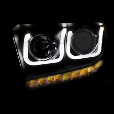 Anzo Usa Toyota Tundra 14 15 Projector Headlights U Bar Black Clear Headlights Toyota Tundra Projector Headlights Toyota
