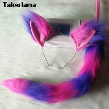 4.4 out of 5 stars 57. The Cheshire Cat Ears Plush Tail Pink Purple Cat Dress Halloween Cosplay Props Costume Cosplay Props Tail Pinkcostume Costume Aliexpress
