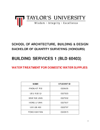 Contact syabas creation on messenger. Water Treatment For Domestic Water Supply Report