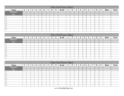 Up to 36 rounds of play can be recorded on the sheet, with light guidelines between each round, and darker lines in groups of four. Score Sheets