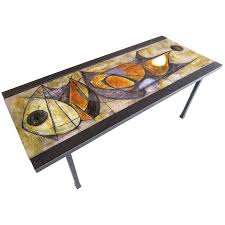 For Sale On 1stdibs Unique Ceramic Coffee Table With Three Distinctive Painted Ceramic Coffee Table Mid Century Modern Ceramics Mid Century Modern Furniture