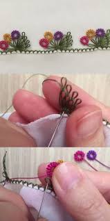Pin By Halide Sagiroglu On Kanavice Ornekleri Seed Bead Tutorial Baby Hats Knitting Hand Embroidery Flowers