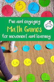 Stay At Home Math Fun Games For Movement And Learning Kindergarten Math Games Preschool Math Games Math Games For Kids