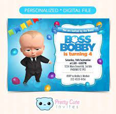 Invitation, tag, labels and party ribbon. 95 Creating Boss Baby Birthday Invitation Template Psd File For Boss Baby Birthday Invitation Template Cards Design Templates