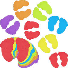 The basics to remember are that there are 12 inches in one foot, so you can get from inches to feet by dividing by 12.1 x research source you can get back to inches by multiplying the number of feet by twelve. Amazon Com Colorful Feet Carpet Markers Foot Shaped Floor Markers For Classroom Home 7 Inches 48 Pieces Office Products