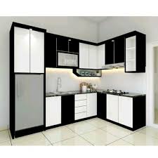 Kitchen set minimalis putih abu abu. Dapur Cantik Kitchen Set Minimalis Warna Hitam Putih Shopee Indonesia
