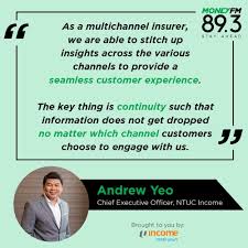 One company that stood out in this field is ntuc income (income), which received this year's mobile and api awards in both life and business insurance . Money Fm 89 3 Ntuc Income Believes The Way Forward In Insurance Lies In Giving Customers The Right Solutions That Meet Their Specific Needs Through The Right Channel And At The Right
