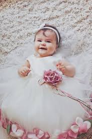 Bimaro Baby Madchen Babykleid Vivien Creme Beige Taufkleid Kleid Festlich Rosa Bluten Tull Taufe Hochzeit Taufkleid Taufkleid Baby Madchen Taufkleider Madchen