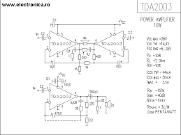 Tda2003 is an integrated car radio amplifier from st micro electronics that has a lot of good features like short circuit protection for all pins, thermal over range low harmonic distortion, low cross over distortion etc. Tda2003 Schematic Diagram 10w Car Radio Audio Amplifier