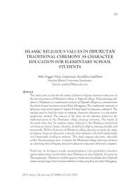 Check spelling or type a new query. Pdf Islamic Religious Values In Dhukutan Traditional Ceremony As Character Education For Elementary School Students