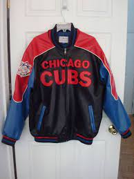 Chicago Cubs Mens L Zip Faux Leather Jacket G Lll Apparel Red White Blue Black Cubs Jacket Chicago Cubs Jacket Cubs Clothes