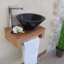 Une console en plan vasque pour une atmosphère campagne esprit upcycling dans une salle de bains urbaine, adoptez une ancienne console en orme massif d'une belle épaisseur. Meuble Sous Vasque Suspendu En Teck Pour Lave Mains Lazzia Naturel Cdiscount Maison