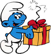 Wyróżnia go kucharska czapka i serwetka. Galeria Obrazki Zdjecia Smerfy