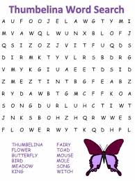 Usually, 100 words are made into alphabetical order with a number of different parts of each letter. Thumbelina Word Search Puzzles