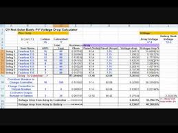 solar panel wire size and voltage drop calculations