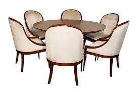 Unique art deco 3 pieces:desk, library chair with cert authenticity from paris | antiques. Mahogany Art Deco Dining Set Table And Six Chairs
