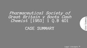 Boots cash chemists had just instituted a new way for its customers to buy certain medicines. Pharmaceutical Society Of Gb V Boots Cash Chemist 1953 Case Summary Youtube