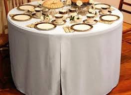 High quality round satin tablecloths, animal print table covers and speciality linens are available from chaircoverfactory.com at wholesale lowest price. Fitted Tablecloths Rustic Burlap And Polyester