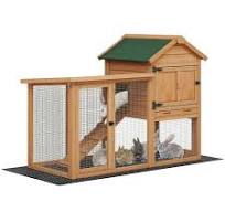 Aivituvin Chicken Coop Aivituvin 2-Story Rabbit Hutch - Indoor/Outdoor With  Wheels & Run Bunny Cage