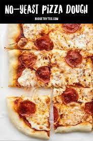 Easy No Yeast Pizza Dough Recipe Budget Bytes Recipe No Yeast Pizza Dough Pizza Recipes Dough Pizza Dough Recipe Easy