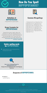 Correct Spelling For Hippopotamus Infographic Spellchecker Net