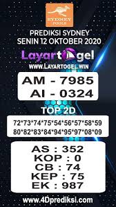 Prediksi Sdy Selasa 13 Oktober 2020 Di 2020 Sydney Minggu 24 Agustus