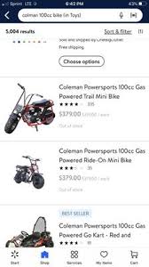 Find coleman mini starter go kart junior dragster kt 100. Buy Coleman Powersports 100cc Gas Powered Trail Mini Bike Ride On Online In Netherlands 710288252