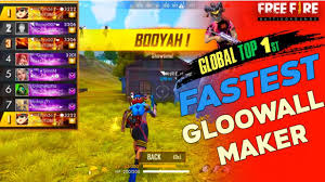 Top Global 1st Without Double Ranked Card Free Fire Fastest Gloo Wall Maker Gaitonde Youtube