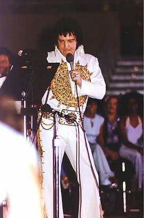 Elvis Presley performing live at the University of Toledo in Toledo, Ohio,  United States on April 23, 1977.