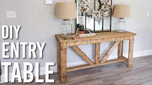 If you that space or a large family to sit 8 people dining together, this free diy plan from decor and the dog is perfect for you. Diy Farmhouse Style Entry Table Youtube