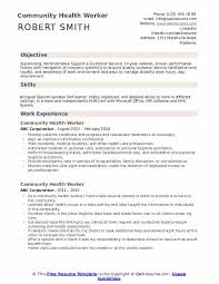 Community Health Worker Resume Samples Qwikresume