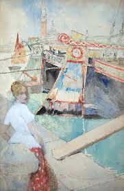 DAVID WOODLOCK Signed 1905 Original Watercolor