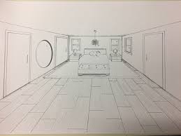 Identify how close you want to place your foreground wall. Master Bedroom In 1 Point Perspective Perspective Room Perspective Drawing Architecture One Point Perspective Room